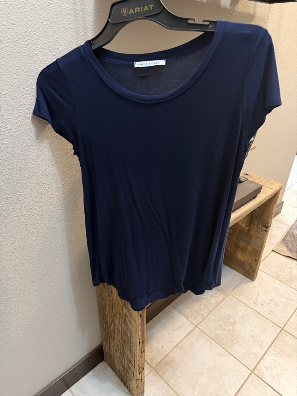 Chris & Carol Navy Short-Sleeve Scoop Neck Tee
